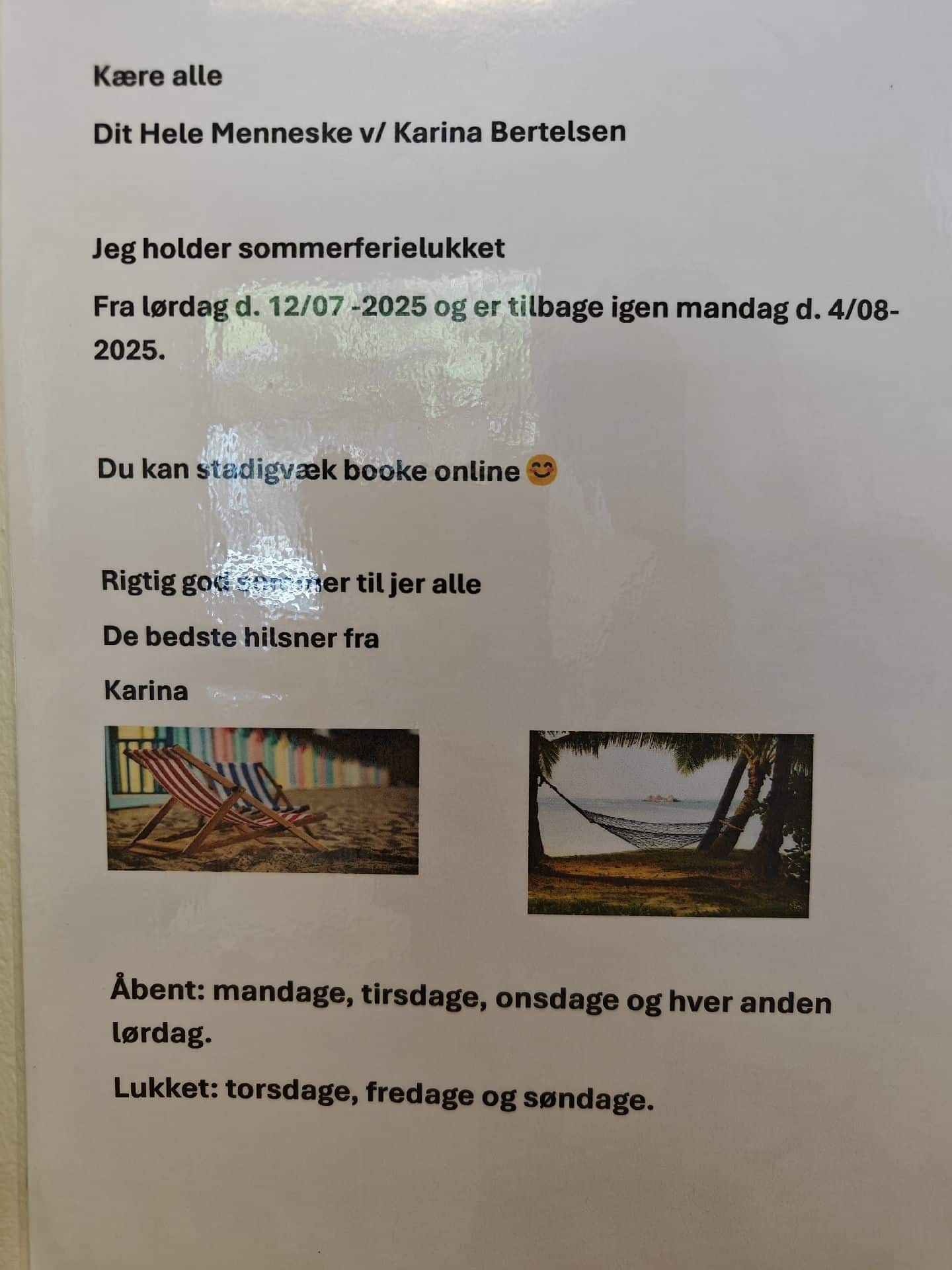 Jeg er tilbage igen mandag d. 4. august.